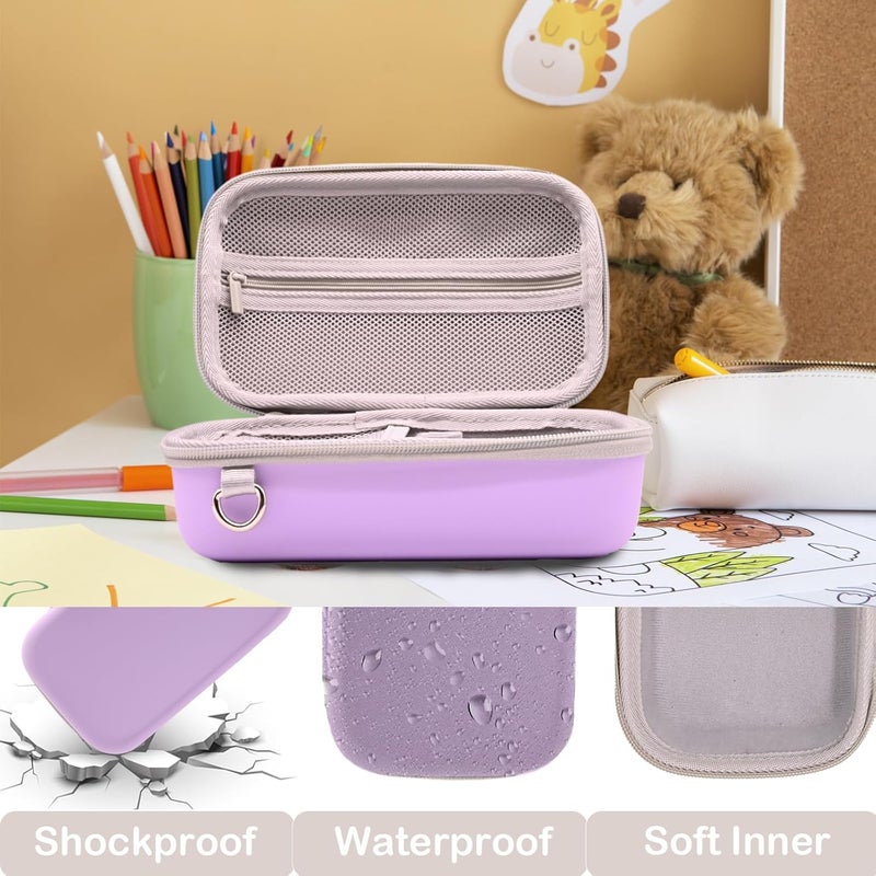 PLEAVEE Instant Print Film Camera Case for Kid Cameras & Digital Video Camera, Hard Storage Holder Organizer Bag Compatible with ESOXOFFORE/Dylanto/Anchioo/MINIBEAR and More (Purple) - Image 5